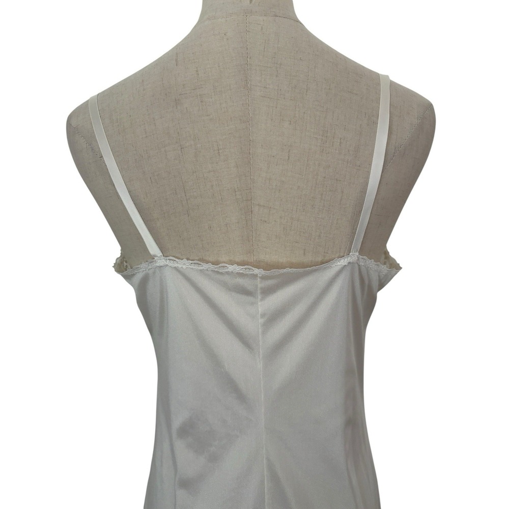 Vtg 80s Vassarette Satin Lace Teddy Romper‎ Slip Lingerie Bridal Sz 36 Ivory - Picture 5 of 9